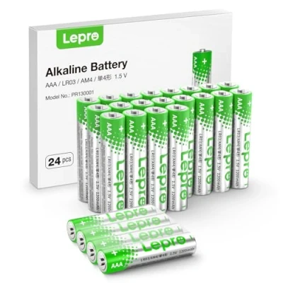 Imagen de Lepro Pilas Alcalinas AAA, 24 Pack Baterías Triple A con Potencia Ultra Duradera, 1,5 voltios 1200mAh LR03 MN2400, Anti Fuga, AAA Alto Rendimiento, Ideal para Dispositivos de Uso Diario