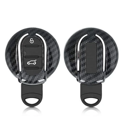 Imagen de kwmobile Funda Compatible con Mini Llave de Coche Smart Key 3 Botones Carcasa Dura para Mando Auto Carbono Negro