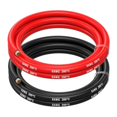 Imagen de MMOBIEL 6 AWG Cable Eléctrico de Silicona Gauge (13,3mm²) Cobre Estañado 2 Cables Separados Rojo y Negro Cada Uno 1,5 m para Refrigeras, Climatizador, Batería Coche, Soldadura