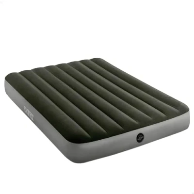 Imagen de INTEX 64762 Colchón hinchable 2 plazas con bomba de pie Fiber Tech Downy, medidas 137 x 191 25 cm