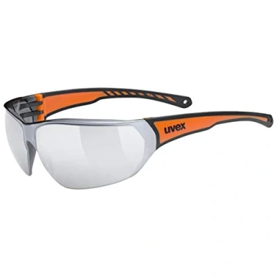 Imagen de uvex sportstyle 204, gafas deportivas unisex, de espejo, comodidad sin presión y sujeción perfecta, black orange/silver, one size