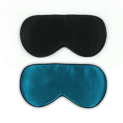 Imagen de townssilk 2 pcs 100% Silk Sleep mask with Adjustable Strap,Comfortable and Super Soft Eye Including 1 pc Balck laverder