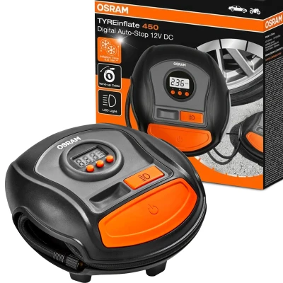 Imagen de OSRAM TYREinflate 450 OTI450 Compresor de aire 6,9 con alimentación por toma mechero, portátil, digital