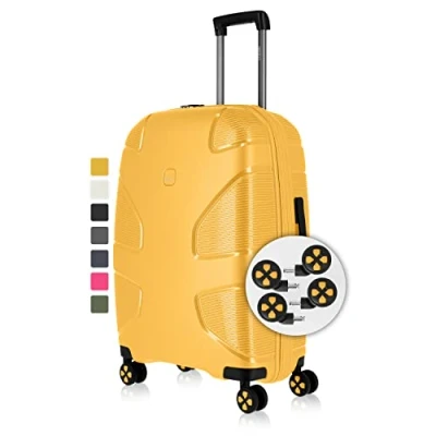 Imagen de IMPACKT Maleta rígida IP1 de 4 Ruedas Material Reciclado con Clic Intercambiables, Sunsetyellow, 76 cm (Größe L), Casual