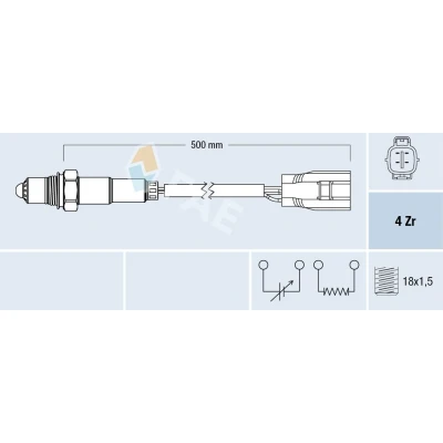 Imagen de FAE 77790 Sonda lambda MITSUBISHI: Lancer 8 Limousine,