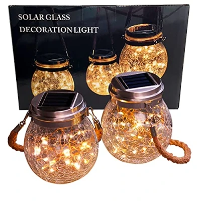 Imagen de 2 x LED Solarglas Solar Vidrio desechable 30 LEDs 11,5 14,5 cm Blanco Cálido Incluye Batería Juego de vasos jardín lámpara Farol