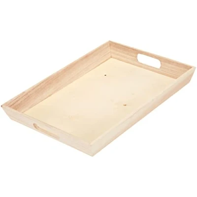 Imagen de Artemio VIPB2535 Bandeja Rectangular (Madera, 25 x 35 4,5 cm), Color Beige