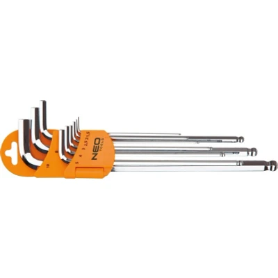 Imagen de NEO TOOLS 09 525 Juego de atornilladores acodados 1.5 mm, 2 2.5 3 4 5 6 8 10 mm Acero cromo vanadio 9
