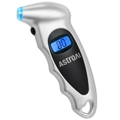 Imagen de AstroAI Medidor de Presión Neumáticos Moto Bicicleta Coche, Manómetro Digital Aire Pantalla con Luz 0 10 Bares 1 Año Garantía