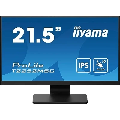 Imagen de iiyama T2252MSC B2 21,5&quot; Bonded PCAP, 10P Táctil Anti Finger Print Coating, 1920x1080, IPS Slim Panel Design, HDMI, DisplayPort, 250cd/m² (Táctil), USB 2X 3.0