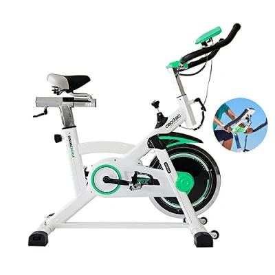 Imagen de Cecotec Bicicleta Indoor Profesional Extreme X. Volante de Inercia 16 Kg, Niveles Resistencia Variable, Pulsómetro, Manillar y Sillín regulable, Pantalla LCD, Ruedas Transporte
