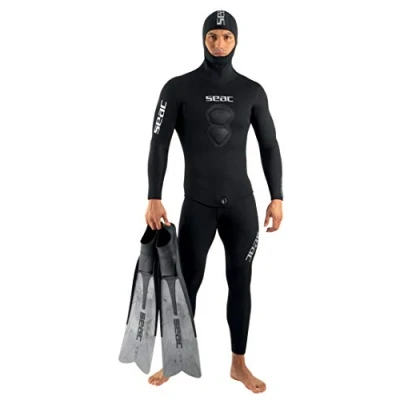 Imagen de Seac Royal, Traje de Neopreno biforado 3.5 mm para Buceo o apnea, Pantalon y Chaqueta con Capucha