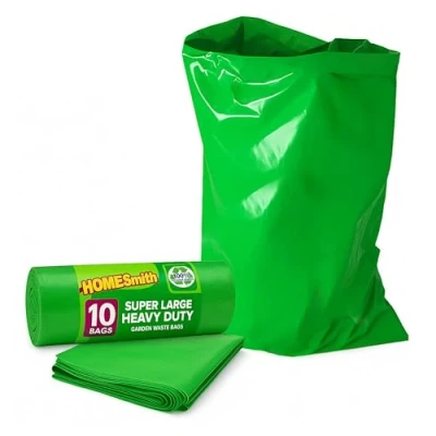 Imagen de HOMESmith Bolsas de escombros grandes y resistentes para constructores bricolaje, paquete 10, color verde