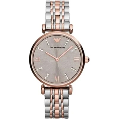 Imagen de Emporio Armani Reloj Mujer, Movimiento de dos manecillas, caja acero rosa dorado 31mm con correa acero, AR1840, Oro