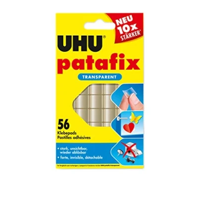 Imagen de Uhu 48815 Patafix Banda adhesiva (56 unidades, doble cara, transparente)
