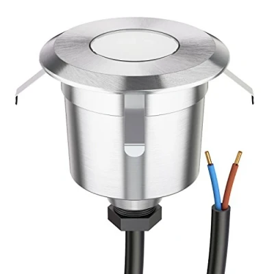 Imagen de ledscom.de Luminaria LED de suelo AGENA para uso exterior, IP65, acero inoxidable, redonda, 60mm Ø, blanco cálido