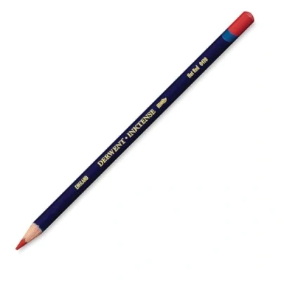 Imagen de Derwent Inktense Lápiz individual permanente de acuarela, rojo intenso (0410), 4 mm fuerza superior, soluble en agua, ideal para dibujar, colorear y pintar sobre papel tela, calidad profesional