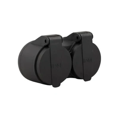 Imagen de BENSON ladron enchufes, Enchufe Exterior o Multiple con Doble Tapa Impermeable IP44, Color Negro, Protector enchufes para Bebes