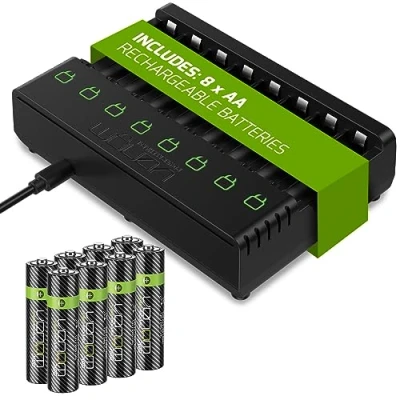 Imagen de Venom Pilas AA Recargables más Base de Carga, Incluye 8 2100 mAh