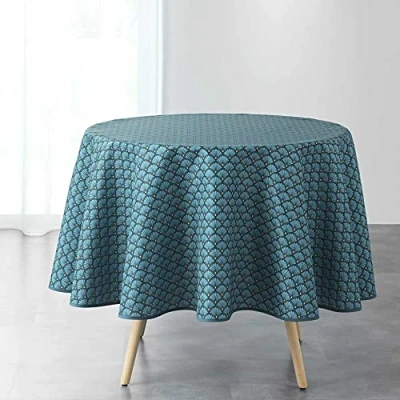 Imagen de Douceur d&#039;Intérieur Suavidad Interior Mantel Redondo, Artchic Azul, (0) 180 cm