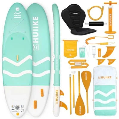 Imagen de HUIIKE Tabla Paddle Surf Hinchable con Accesorios Incluidos, Remo, Quillas, Inflador. Stand Up Board Gran Estabilidad y Resistencia. 305 x 84 15 cm, Soporta hasta 130 kg