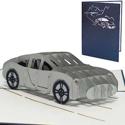 Imagen de LINPopUp®, LIN17237, POP UP Tarjeta de felicitación 3D para 18º cumpleaños o permiso conducir (tarjeta grande 15 x 20 cm, grafito brillante), N145