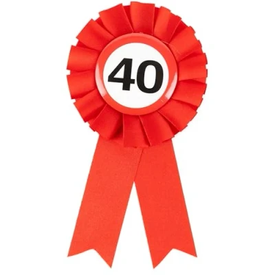 Imagen de decoración de cumpleaños Rosette 40 hombre mujeres hombres mesa