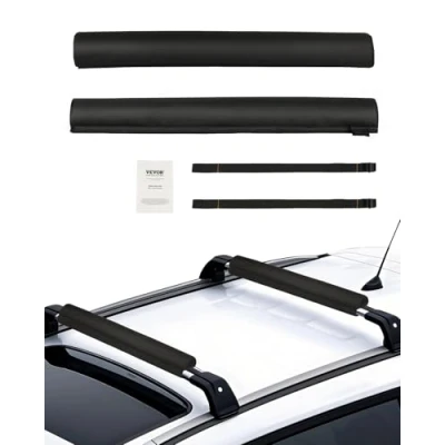 Imagen de VEVOR Almohadillas para Portaequipajes de Techo 711,2mm por Sección Almohadilla Universal Coche Barras Transversales Carga 40kg Canoa, Tabla Snowboard