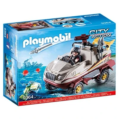 Imagen de PLAYMOBIL City Action 9364 Coche Anfibio con Motor Sumergible, A Partir de 5 años
