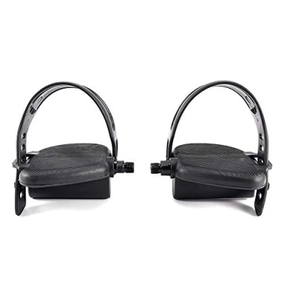 Imagen de Clevoers Juego de pedales y correas pedal, para el ejercicio spinning en bicicleta casa o gimnasia