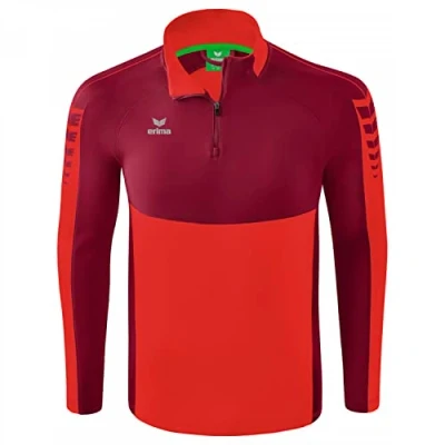 Imagen de ERIMA Six Wings Top de Entrenamiento con Media Cremallera, Unisex Adulto, Rojo (Red/Bordeaux), XXXL