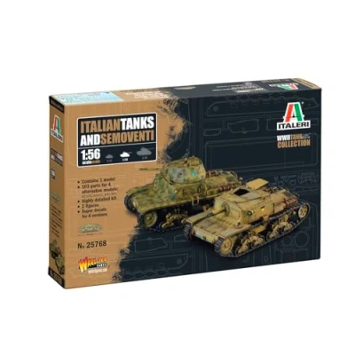 Imagen de Italeri 25768 1:56 Italian Tanks &amp; Semoventi modelismo, Kit, modelismo de pie, Manualidades, Hobby, Pegar, Kit plástico, Fiel al Detalle, Militar, Tanque