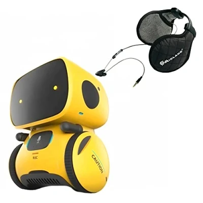 Imagen de PNI Paquete de Robot Inteligente Interactivo Robo One, Control por Voz, Botones táctiles, Amarillo + Auriculares Subzero Código C936.19