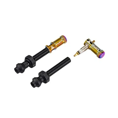 Imagen de Granite Juicy Nipple Tapón de Válvula y Juego Vástago Presta, Tapas Polvo para Neumáticos Bicicleta con Función Extracción Núcleo (Oil Slick)