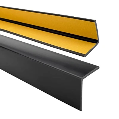 Imagen de QUEST esquina de PVC 27 x mm Varita ángulo protección, perfil goma autoadhesiva, protección ángulos y bordes, flexible, fácil instalar, negro, 180 cm