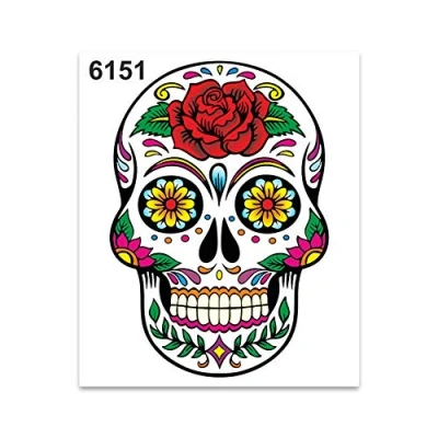 Imagen de 4R Quattroerre.it 6151 Adhesivos Stickers Cráneo Mexicano, 10 x 12 cm