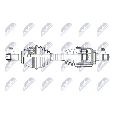 Imagen de NTY NPW BM 206 Árbol de Transmisión Eje delantero, izquierda 603mm automática MINI: Hatchback, Cabrio, Hatchback