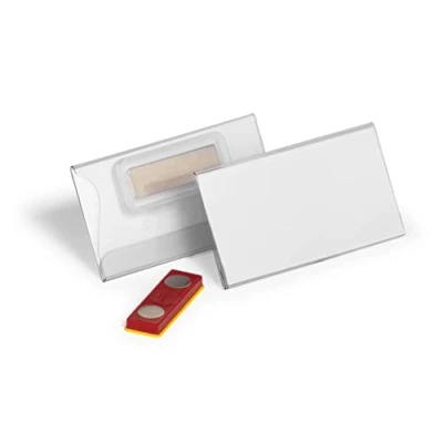 Imagen de Durable Portanombres de 40x75 mm con imán a prueba torsión, paquete 25, transparente, 824319