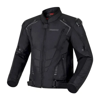 Imagen de OZONE Moto Pulse Chaqueta de Hombre Protectores Codos y Hombros Membrana Impermeable Forro Térmico Extraíble Deslizadores 3 Canales Ventilación
