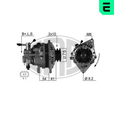 Imagen de ERA 210331A Alternador 14V 75A HYUNDAI: Galloper 2, H100 Bus, Furgón, MITSUBISHI: