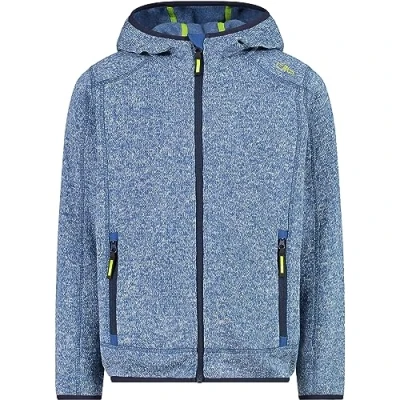 Imagen de CMP Chaqueta infantil Knit Tech con capucha fija, Piedra azul polvorienta, 98