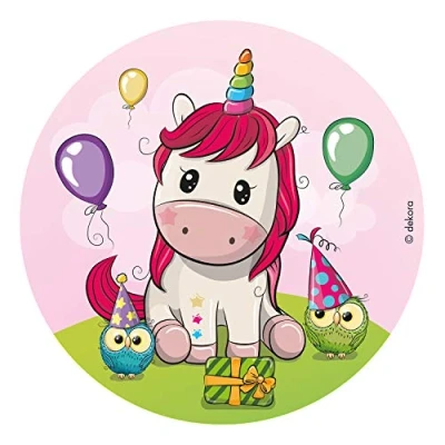 Imagen de Dekora Decoracion Tartas de Cumpleaños Infantiles en Disco Oblea Unicornio Baby 20 cm