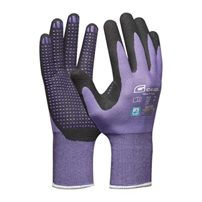 Imagen de Gebol Guantes de trabajo con botones para mujer, talla S (Gr 7), color morado, Multi Flex Lady L, 1 par