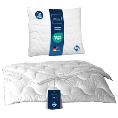 Imagen de LILENO HOME Juego de ropa cama 135 x 200 cm con almohada 80 y funda tratamiento antibacteriano lavable hasta 95 C