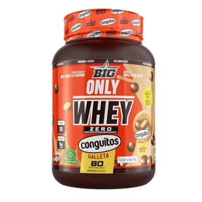 Imagen de BIG Proteínas Whey en Polvo para Masa Muscular y Recuperación, Máxima Calidad, Materia Prima Pemium Patentada, Sin Lactosa, Azúcar, Grumos (1Kg, Conguitos Galleta)