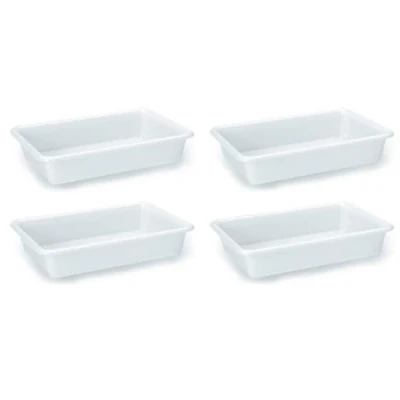 Imagen de AC Pack de 4 Bandejas Frigorificas Capaciadad 2 L Fabricado en Plástico Apto para Microondas y Congelador 6 x 30 21 cm Color Blanco