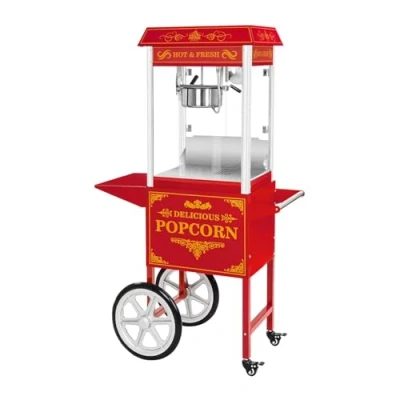 Imagen de Royal Catering RCPW 16.3 Palomitera roja con diseño americano y carrito 1500 W