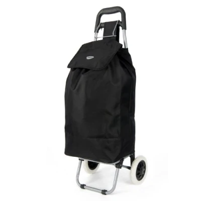 Imagen de Carrito de compras con ruedas Hoppa, ligero, muy resistente y plegable, color negro/azul marino, Black st40 (Negro) navy