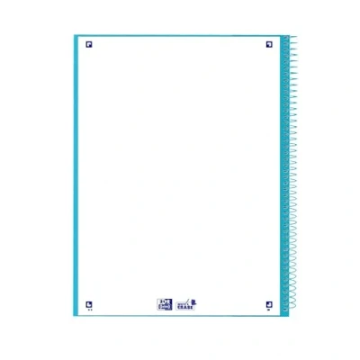 Imagen de Oxford, Cuaderno A4, cuadrícula 5x5, tapa extradura, microperforado, libreta Europeanbook 1 touch, color azul pastel
