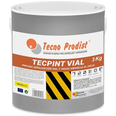 Imagen de Tecno Prodist TECPINT VIAL Pintura al agua, para señalización vial, especial vados, secado rápido, no tóxica (3 Kg Amarillo)